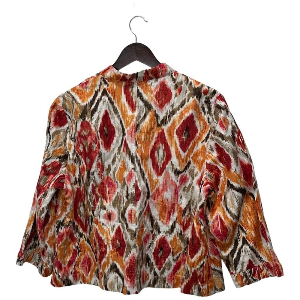 Chico's Womens‎ Multicolor Blurred Ikat Alegra Blazer Jacket Sz M Boho Southwest - Picture 3 of 7